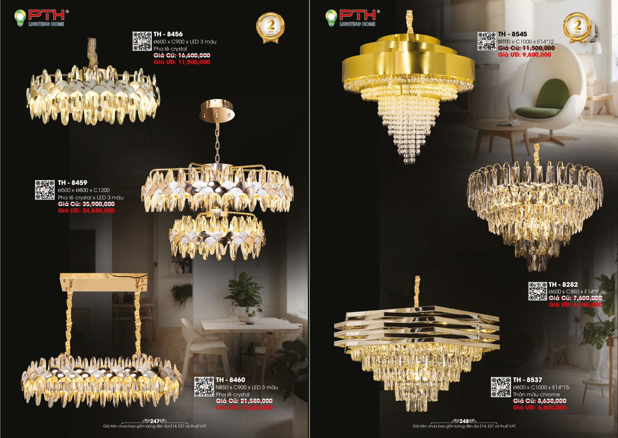 Bảng giá đèn trang trí PTH Lighting Home 2026